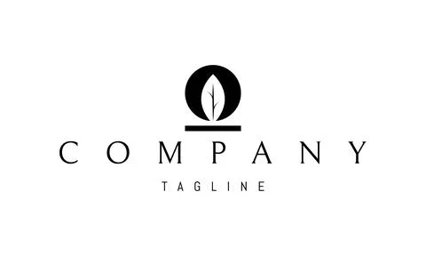 Vector logo on which an abstract image of a leaf against the background of the Stock Illustration