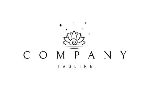 Vector logo on which an abstract image of a shell with petals in the form of a Stock Illustration