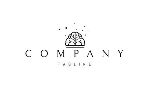 Vector logo on which an abstract image of artificial intelligence in the form of Stock Illustration