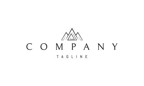 Vector logo on which an abstract image of three mountains with a pattern inside. Stock Illustration