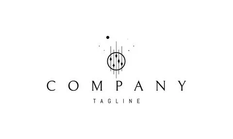 Vector logo on which an abstract image of guitar strings in a linear style. Stock-Illustration