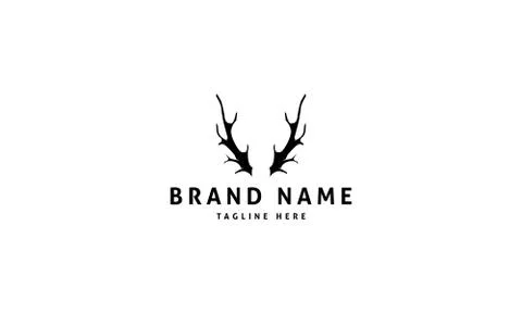 Vector logo which depicts a deer horns. Illustrazione stock