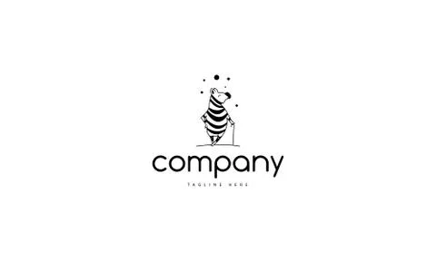 Vector logo which depicts a funny zebra that stands leaning on a cane. イラスト素材