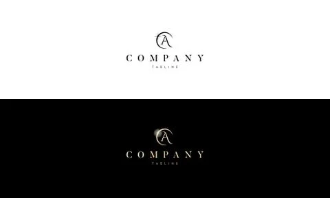 Vector logo which depicts the letter A in the center of a semicircle with a star Stock Illustration