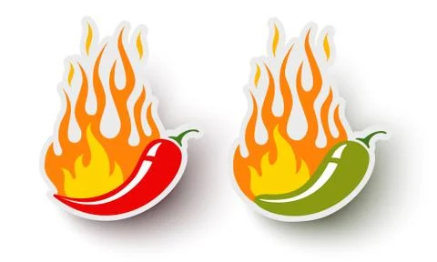 Vector logos with chili pepper Иллюстрация