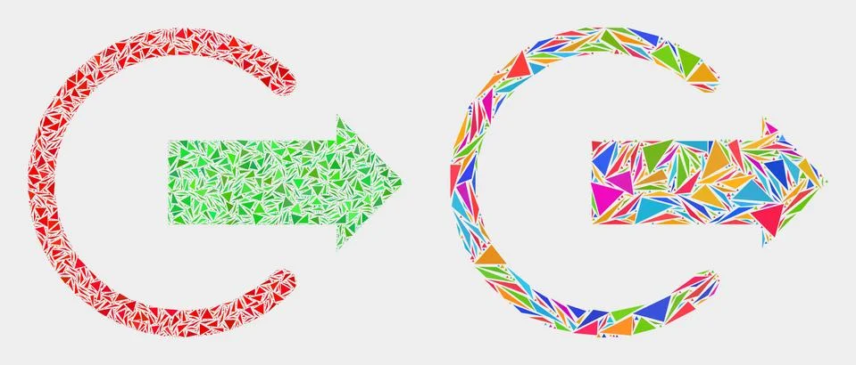 Vector Logout Mosaic Icon of Triangle Items Illustrazione stock