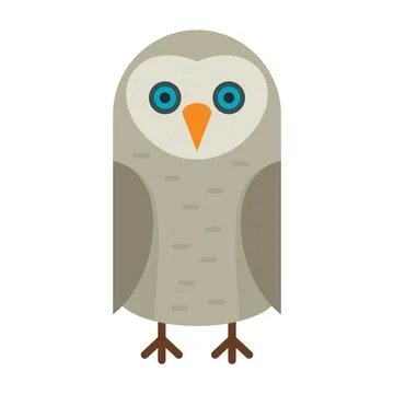 Vector long eared owl in flat style Stock Illustration