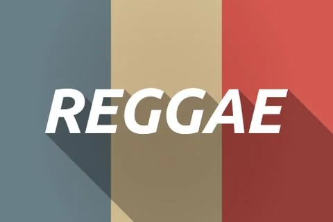 Vector long shadow France flag with    the text REGGAE Stock Illustration