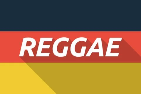 Vector long shadow Germany flag with    the text REGGAE Stock Illustration