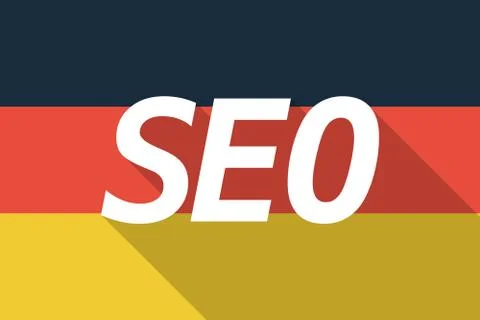 Vector long shadow Germany flag with    the text SEO Stock Illustration
