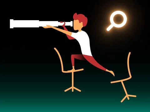 Vector looking for employee in gradient style. Editable illustration Stock Illustration