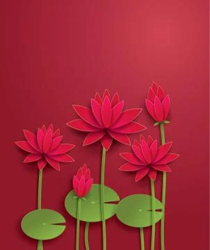 Vector lotus flower. Stock Illustration