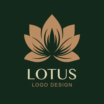 Vector Lotus Logo Design. Minimal Luxury Flower Symbol for Spa, Wellness, Yoga Stock Illustration