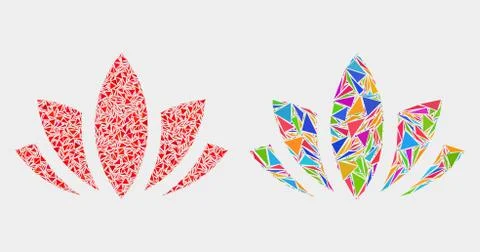 Vector Lotus Mosaic Icon of Triangle Elements 스톡 일러스트