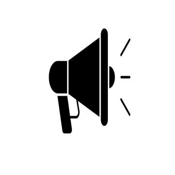 Vector loudspeaker with black image and white background Illustrazione stock