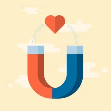 Vector love attraction, concept illustration Illustrazione stock
