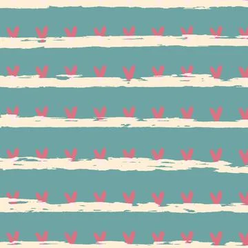 Vector love background with white stripped, hearts on blue background. St Val Stock Illustration