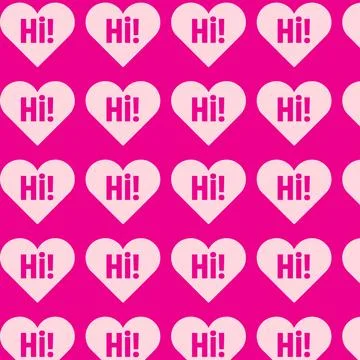 Vector love heart HEY pattern design Stock Illustration