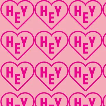 Vector love heart HEY pattern design Illustrazione stock
