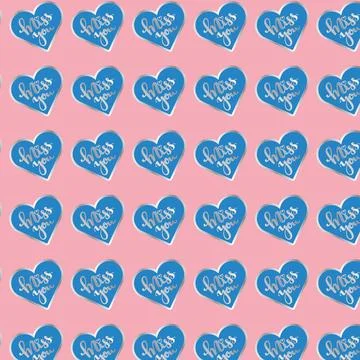 Vector love heart HEY pattern design Stock Illustration