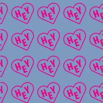 Vector love heart HEY pattern design Stock Illustration