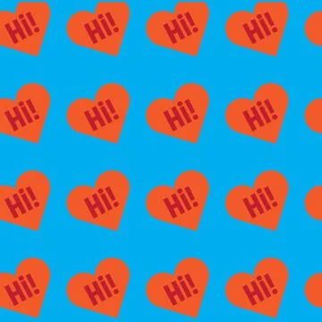 Vector love heart HEY pattern design Stock Illustration