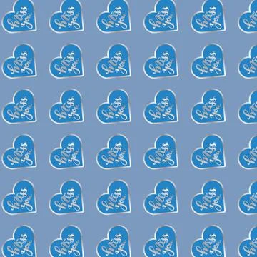 Vector love heart HEY pattern design Stock Illustration