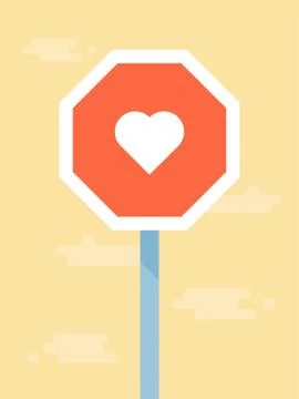 Vector love road sign, concept illustration Stock Illustration