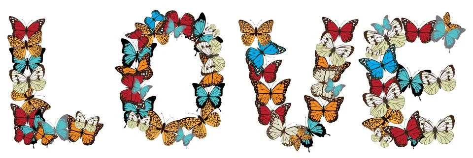 Vector Love Text Stock Illustration