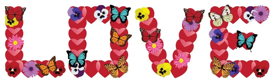 Vector Love Text Stock Illustration