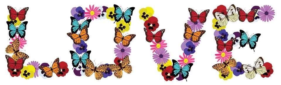 Vector Love Text Illustrazione stock