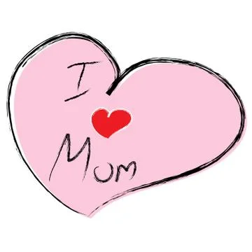 Vector love you mom Stock Illustration