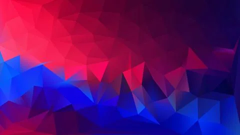 Vector Low poly abstract blue and red background, trendy, geometric, busine.. Stock Illustration