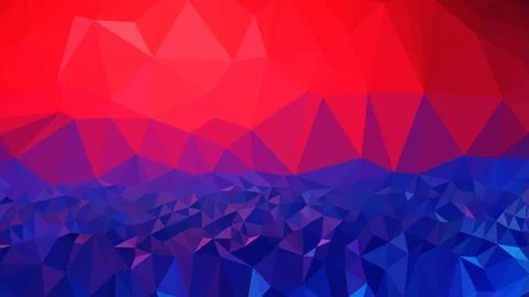 Vector Low poly abstract blue and red background, trendy, geometric, busine.. Illustrazione stock