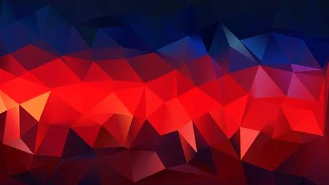 Vector Low poly abstract blue and red background, trendy, geometric, busine.. Stock Illustration