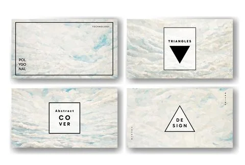 Vector low poly abstract white clouds backgrounds, horizontal 16x9 presenta.. Stock Illustration