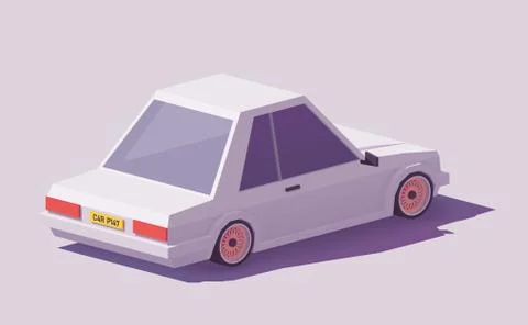 Vector low poly car Stock Illustration