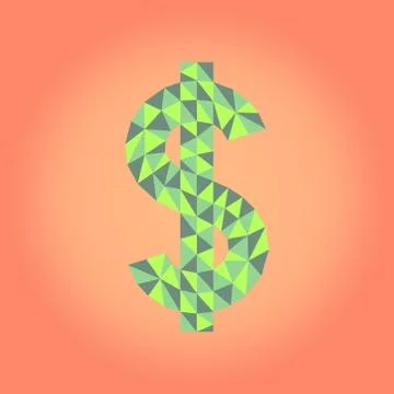 Vector low poly dollar sign Stock Illustration