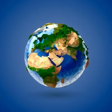 Vector low poly earth globe illustration Illustrazione stock