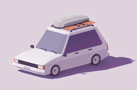 Vector low poly estate car Stock Illustration