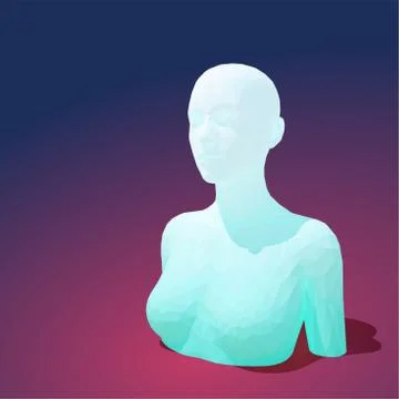 Vector low poly female torso with head Stock Illustration