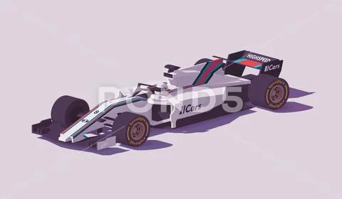 Vector low poly formula racing car Stock Illustration