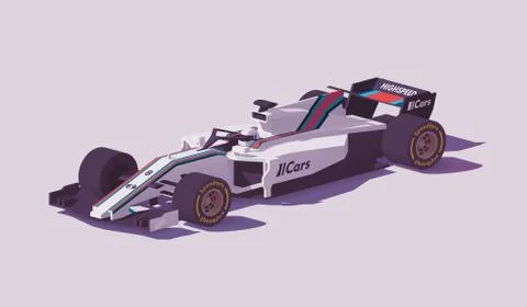 Vector low poly formula racing car Stock Illustration