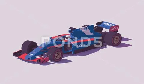Vector low poly formula racing car Stock Illustration