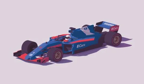 Vector low poly formula racing car Stock Illustration