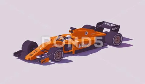 Vector low poly formula racing car Stock Illustrationen