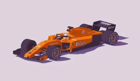 Vector low poly formula racing car Stock Illustration