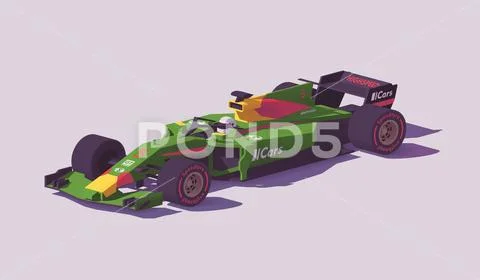 Vector low poly formula racing car Stock Illustration