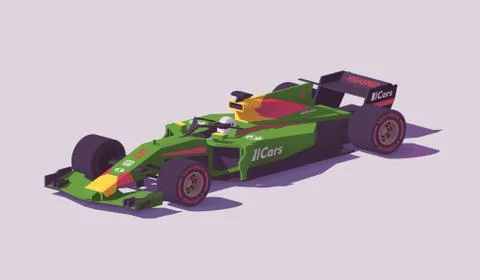 Vector low poly formula racing car Stock Illustration