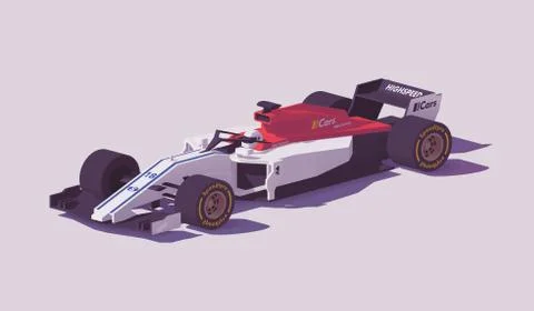 Vector low poly formula racing car Stock Illustration